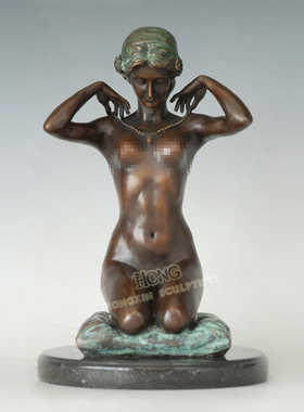 铜雕塑新项链EP22F22FS欧式人物工艺品酒店客厅书房家居桌面摆件