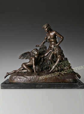 鸿鑫雕塑黄铜欧式人物装饰品摆件