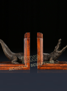 铜工艺品鄂鱼书架AL519书房样板房酒店家居室内摆件软装饰品包邮