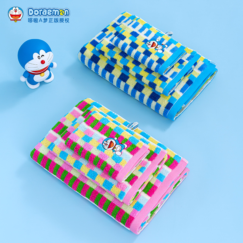 夕才儿美术馆哆啦A梦纯棉毛巾