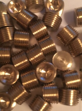 精品模具内六角铜堵头PT1/8英制铜黄色水管堵油闷头螺丝螺塞管帽