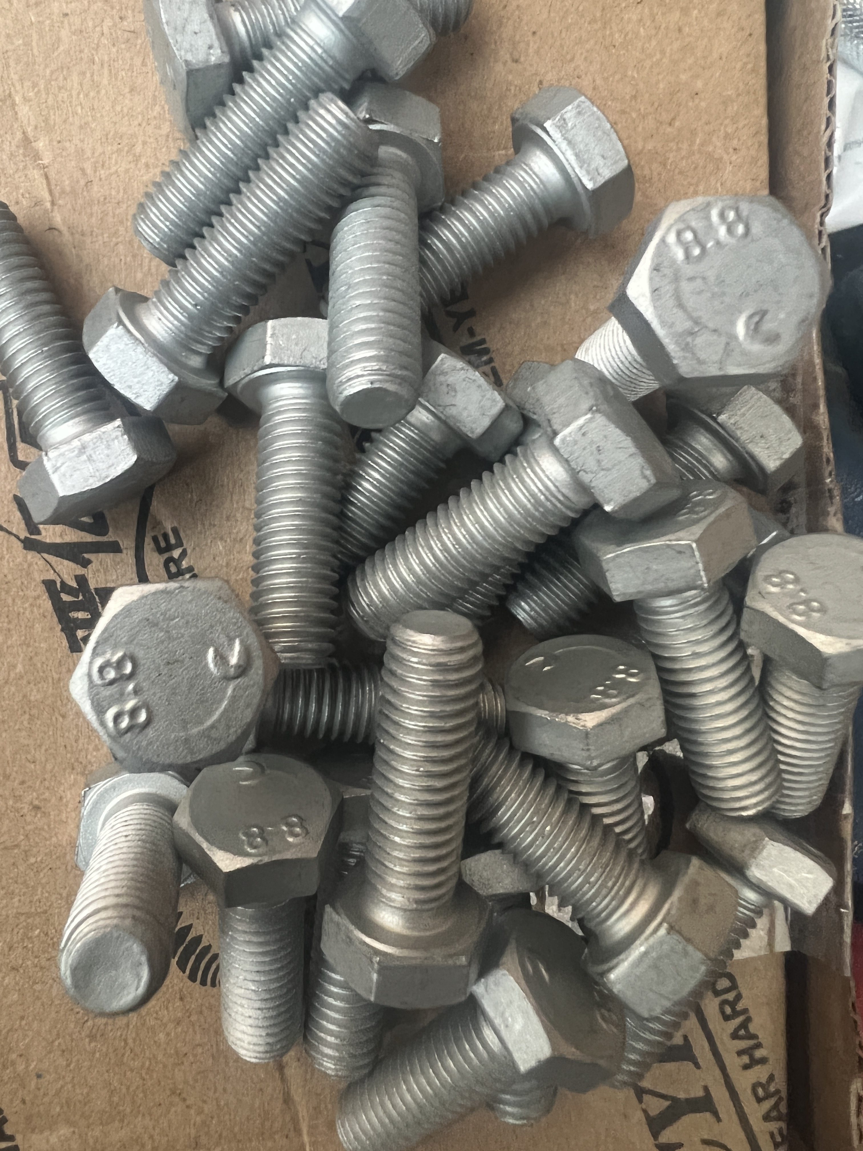 8级m8*25镀达克罗全牙螺丝高强度碳钢国标gb5783