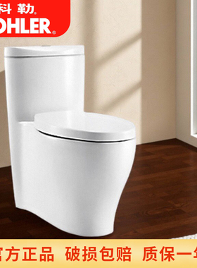 科勒4165T-S-0水漾五级旋风连体座便器家用陶瓷冲水马桶坐便器