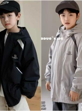 牛哆哆2025春款男童女童韩版拼色冲锋衣外套中大童休闲夹克68895