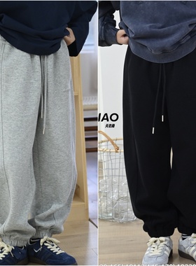 品牌童装2025秋新款男童女童韩版束脚宽松休闲百搭卫裤长裤19116