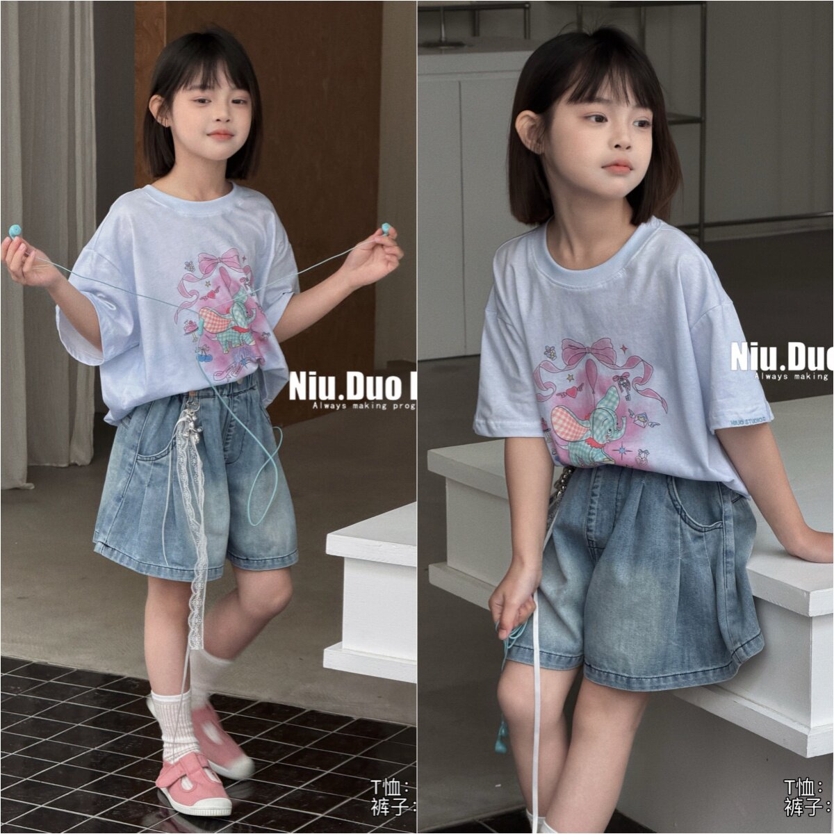 牛哆哆童装2026夏季女童可爱卡通短袖T恤中大童纯棉上衣65265