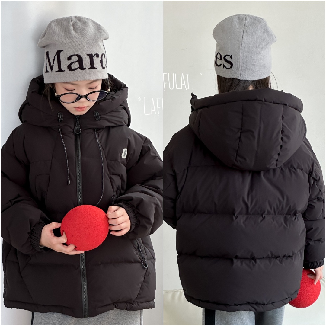 啦芙莱加厚字母印花90白鸭绒外套