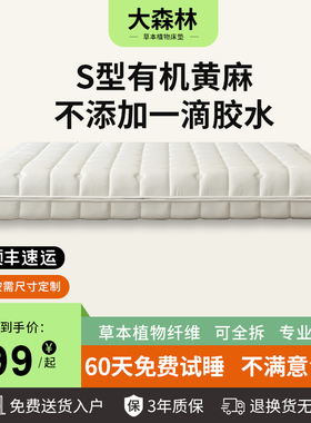 大森林黄麻棕榈床垫老人儿童护脊硬床垫乳胶软垫上下铺榻榻米定制
