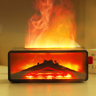 跨境爆款壁炉香薰加湿器USB-powered 7-color simulate d flame