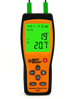 希玛 AS877 四通道温度计 2通道K型热电偶测温仪 电子温度计AS887