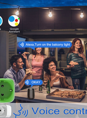 涂鸦WiFi欧法规智能插座橙蓝黑绿色手机APP远程操控定时语言开关