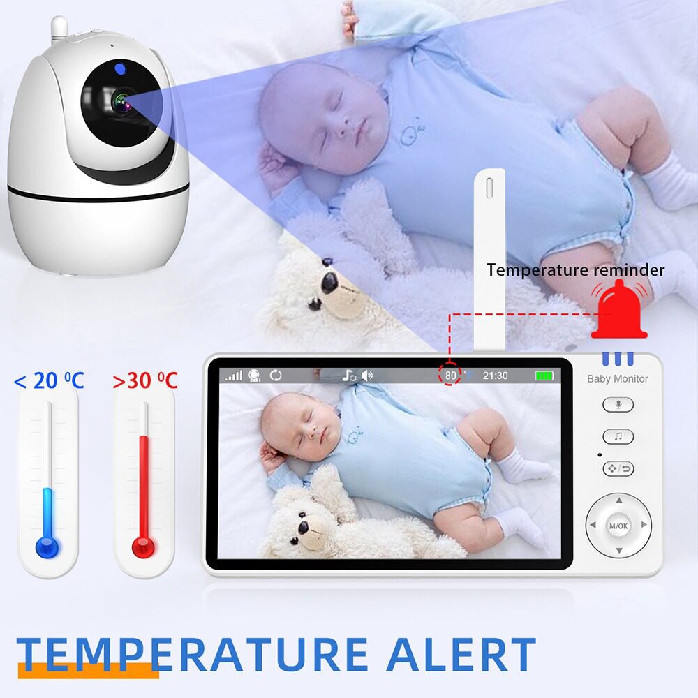 5英寸数字婴儿监护器 baby monitor双向语音对讲宝宝婴儿监视器