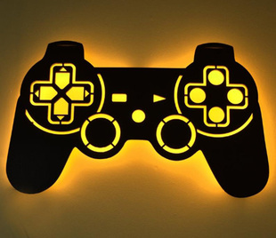 儿时经典 ps2psX游戏机手柄LED夜灯发光壁灯梦幻灯游戏室装饰灯