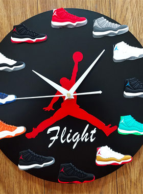 【工厂直销】air jordan 乔丹11代 蓝球鞋aj时钟家居装饰礼品挂钟