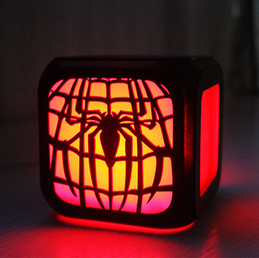 新款热卖 蜘蛛侠时尚创意3D立体小闹钟静音LED小夜灯电子钟床头钟,家居饰品,台钟/闹钟,淘宝优惠券,粉丝福利购,淘宝优惠卷