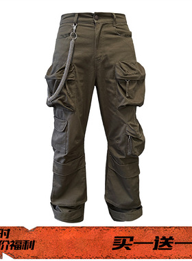 EVIL GAZER多口袋直筒宽松阔腿Cargo pants欧美休闲工装长裤男