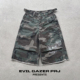 EVIL 短裤 GAZER 迷彩vibe风双腰设计老鹰印花洗水做旧七分工装