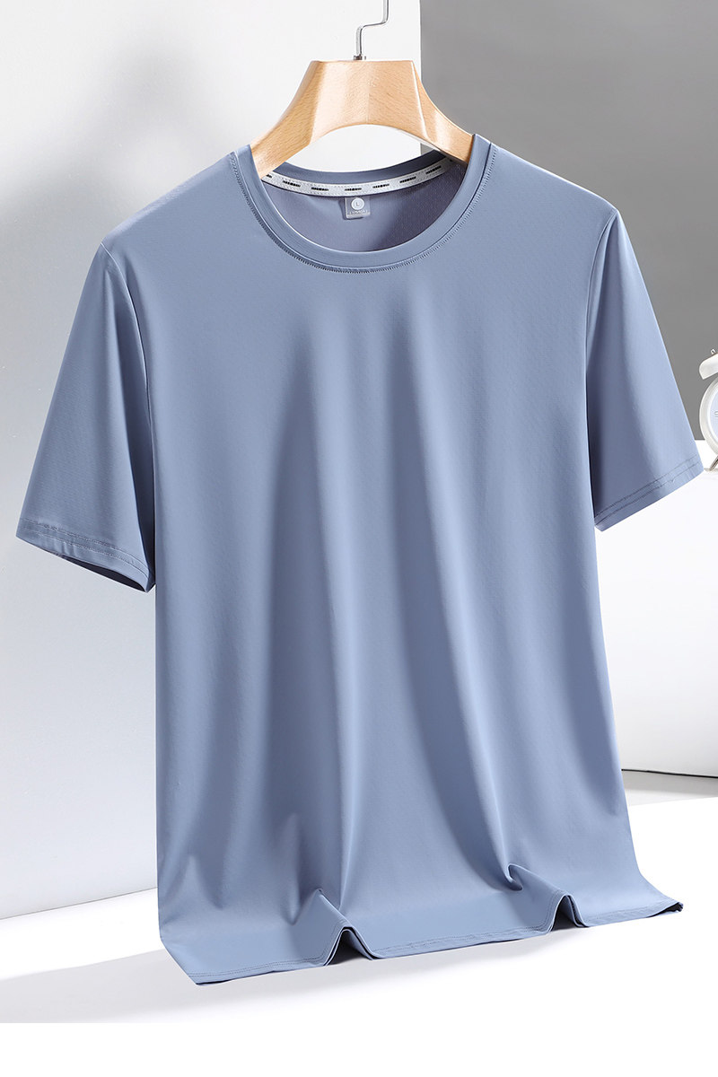 冲锋短袖T恤健身运动暴汗服晨练跑步冰丝速干户外登山兰色1505P30,男装T恤,星座1207