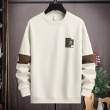 秋冬直播高质量棉挂拍卫衣男圆领套头刺绣宽松长袖黑9780P45，男装卫衣，星座1207