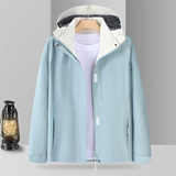 秋冬外套防风防水情侣夹克小牛津单冲带帽薄款冲锋衣粉白9852P85，男装夹克，星座1207