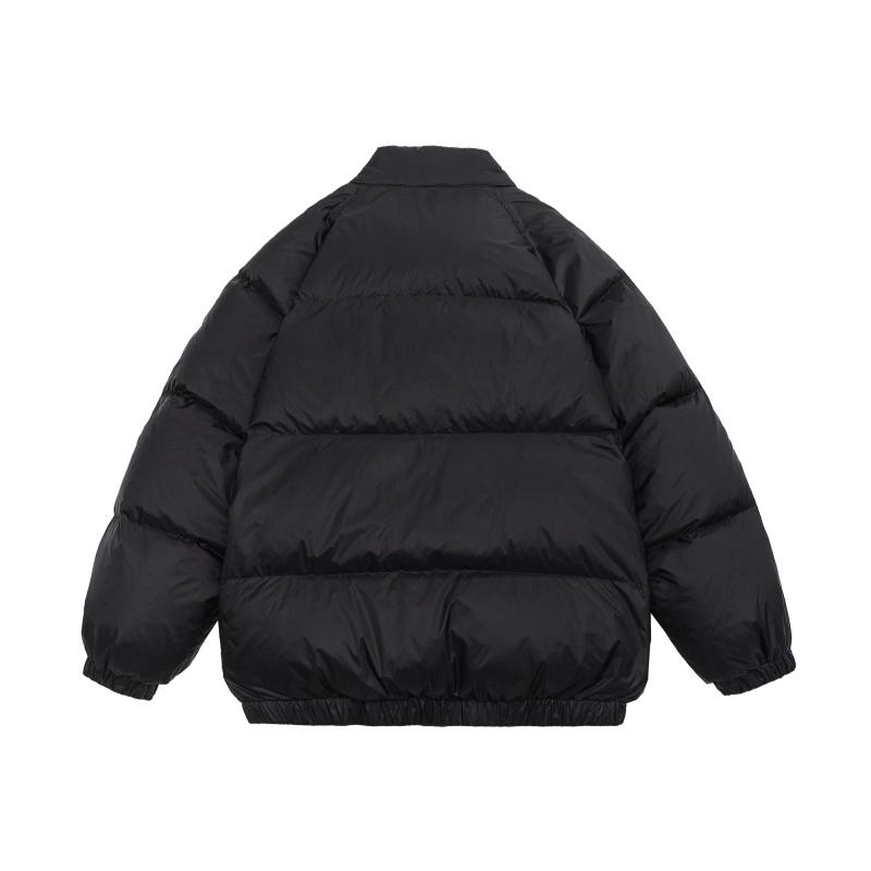 得物可二开新标鸭绒中性潮牌阔版袋口印花立领羽绒服黑9171P280,男装羽绒服,星座1207
