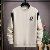 秋冬直播高质量棉挂拍卫衣男圆领套头刺绣宽松长袖M米9781P45，男装卫衣，星座1207