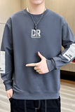 长袖卫衣男t恤男大码圆领套头刺绣宽松休闲精工艺模特灰色9759P40，男装卫衣，星座1207