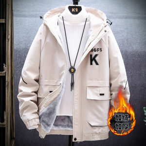 冬季KK棉服男模特加厚夹克风衣保暖外套工装棉衣挂拍黄861加绒图片