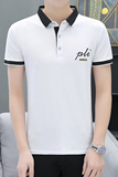 夏季短袖棉POLO衫男衬衫领扣子翻领T恤英文商务韩版休闲灰8535P26，男装Polo衫，星座1207