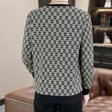 长袖男蒙太奇卫衣精品商务直播套头休闲圆领时尚模特绿色9753P45，男装卫衣，星座1207