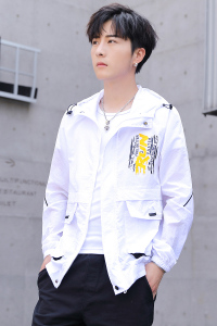 夏季防晒衣防晒服超薄透气R字户外夹克外套工装外贸白色F552图片