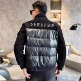 冬季高端金貂绒羽绒服拼接亮面90%白鸭商务立领外套Y9180P280，男装羽绒服，星座1207