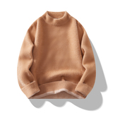 冬季保暖针织衫加厚仿貂绒毛衣圆领宽松毛衫纯色大码橘色M9038P35，男装针织衫/毛衣，星座1207