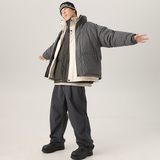 冬季新标90鸭绒中性潮牌阔版基础跑量款立领羽绒服灰色9175P245，男装羽绒服，星座1207