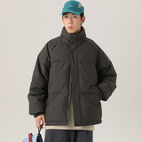 冬季新标90鸭绒中性潮牌阔版基础跑量款立领羽绒服灰色9175P245，男装羽绒服，星座1207