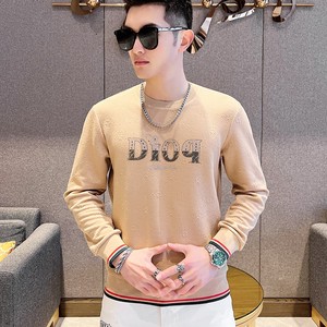 长袖男欧版大码卫衣精品商务烫钻直播套头休闲圆领商务白9751P45图片