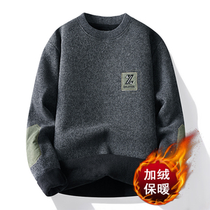 一体绒奥利绒双面加厚针织毛衫衣美式打底卫衣宽松套头卡9263P33图片