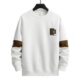 秋冬直播高质量棉挂拍卫衣男圆领套头刺绣宽松长袖黑9780P45，男装卫衣，星座1207