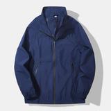 秋冬外套防风防水夹克150D机械弹立领单冲薄款冲锋衣藏青9850P55，男装夹克，星座1207