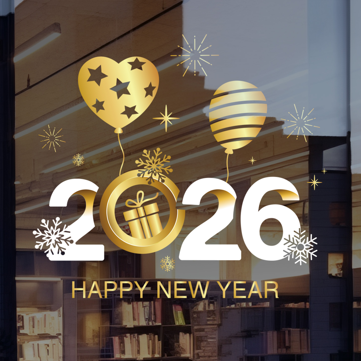 2026年圣诞节玻璃贴纸门贴