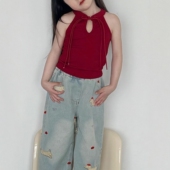 盘扣无袖 女童中国风吊带背心夏季 洋气百搭儿童女宝宝新中式 上衣潮