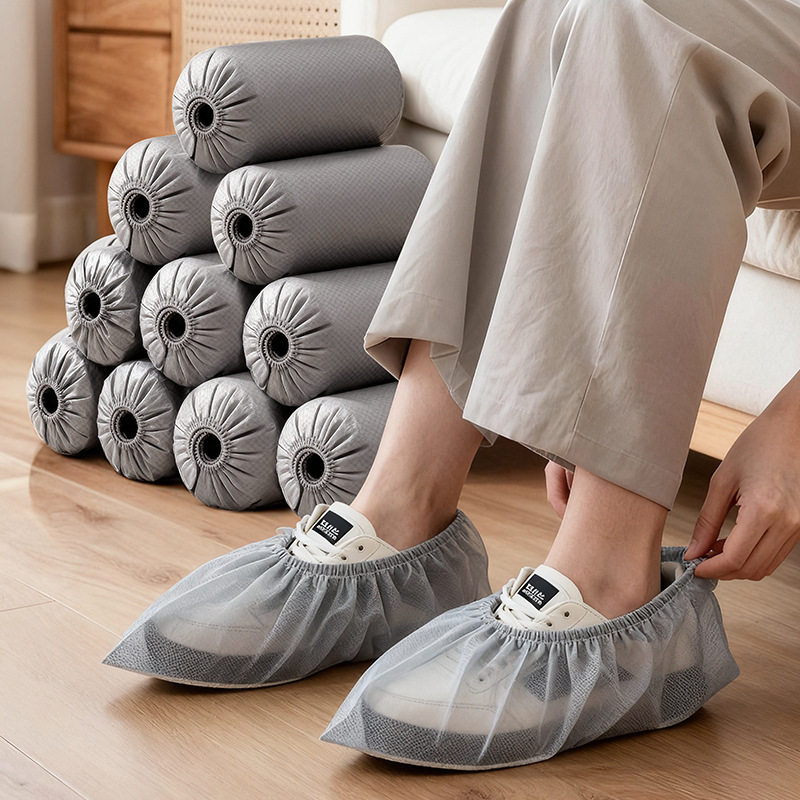 一次性鞋套加厚无纺布脚套室内家用防滑耐磨防尘学生成人机房鞋套