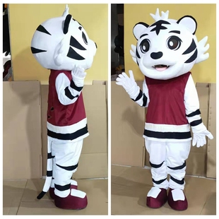 定制充气功夫老虎卡通人偶服装可爱熊公仔玩偶cos头套道具鼠师傅