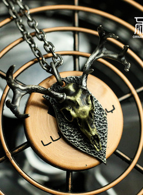 原创麋鹿哥特风纯银项链吊坠