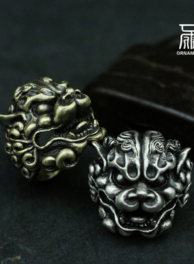 戒指图腾中国动物925纯银转运