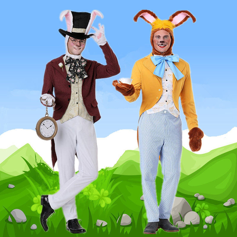 爱丽丝梦游仙境cos服装成人白兔先生闹钟兔子角色扮演万圣节衣服