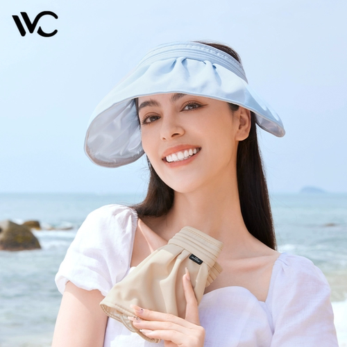 VVC空顶防晒贝壳黑胶遮阳帽