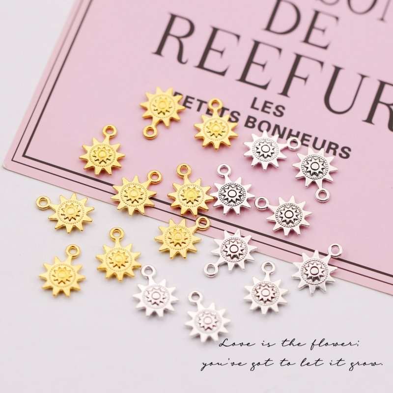 12x17mm合金饰品配件太阳造型吊坠diy项链手串手链钥匙扣材料配饰