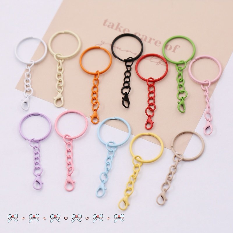 糖果色烤漆钥匙圈+龙虾扣饰品配件玩偶公仔钥匙扣带链条龙虾扣,节庆用品/礼品,钥匙链,淘宝优惠券,粉丝福利购,淘宝优惠卷