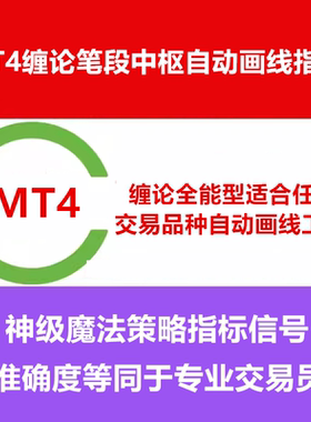 MT4缠论指标笔段中枢缠论自动画线公式工具缠中说禅自带压力支撑